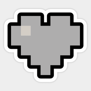 Simple Silver Pixel Heart Sticker